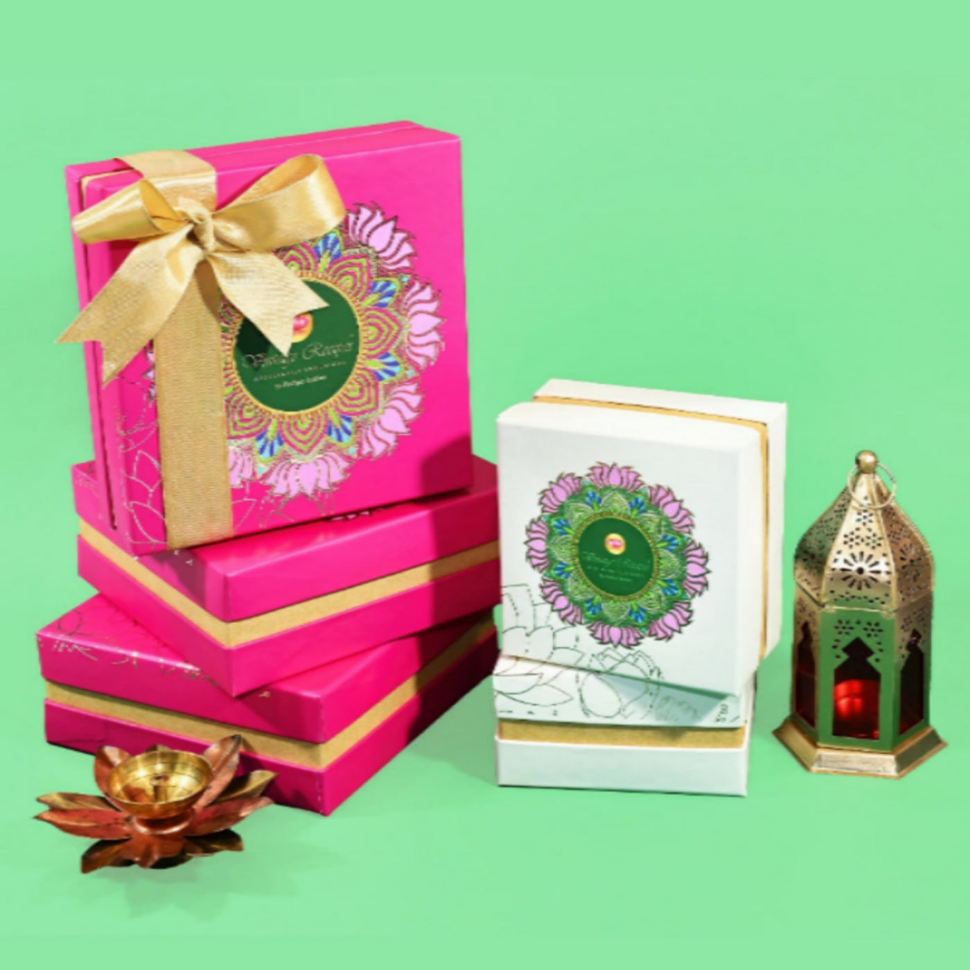 Box of 9 Laddoos + 2 Small Gold Mugs