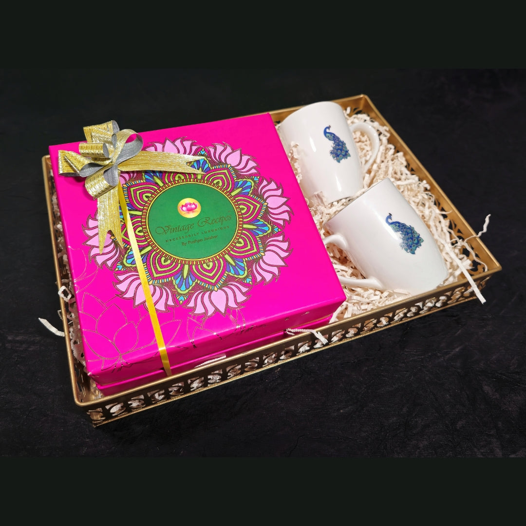 Box of 9 Laddoos + 2 Small Gold Mugs