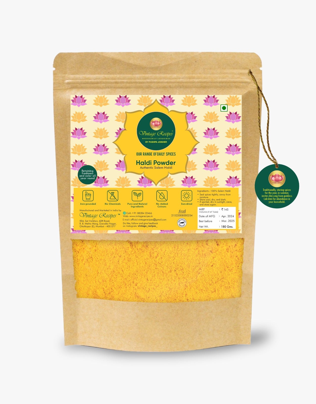 Salem Haldi Powder | Pure & High-Curcumin Turmeric Powder