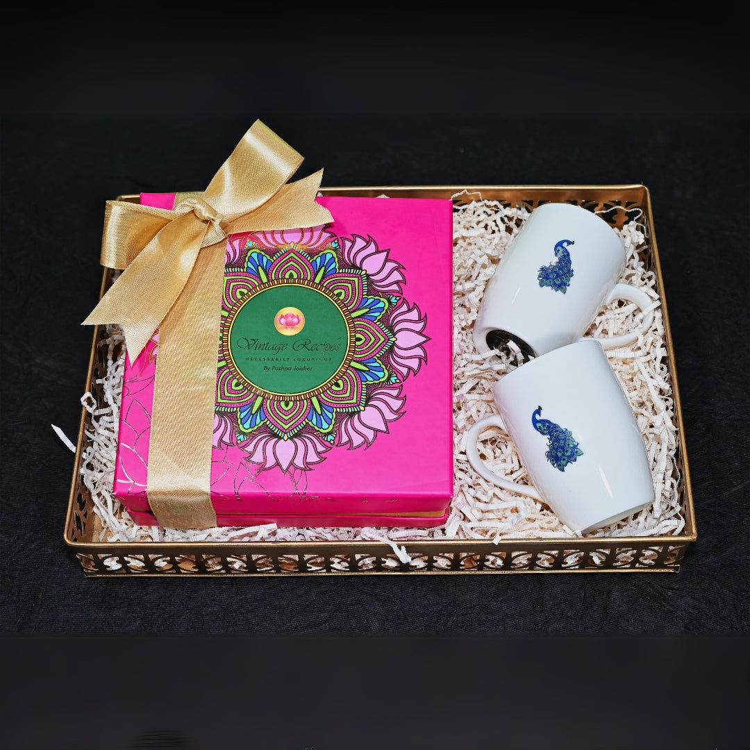 Box of 4 Laddoos + 2 Small Gold Mugs