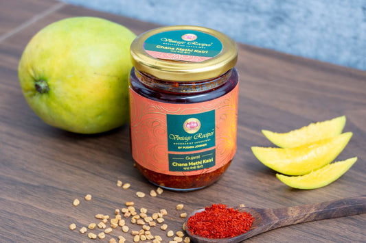 Chana Methi Kairi Pickle | Traditional Gujarati Mango Pickle with Chickpeas & Methi | 100% Natural | No Preservatives | Sun-Dried Achar